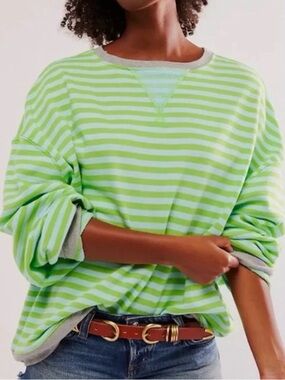 We The Free Classic Stripe Oversized Sweatshirt